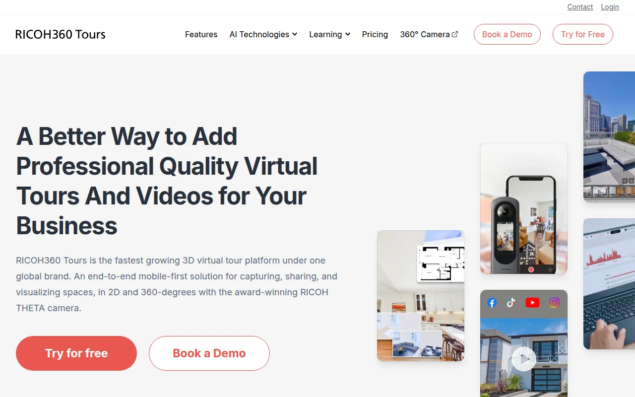 ricoh360 tours software interface screenshot