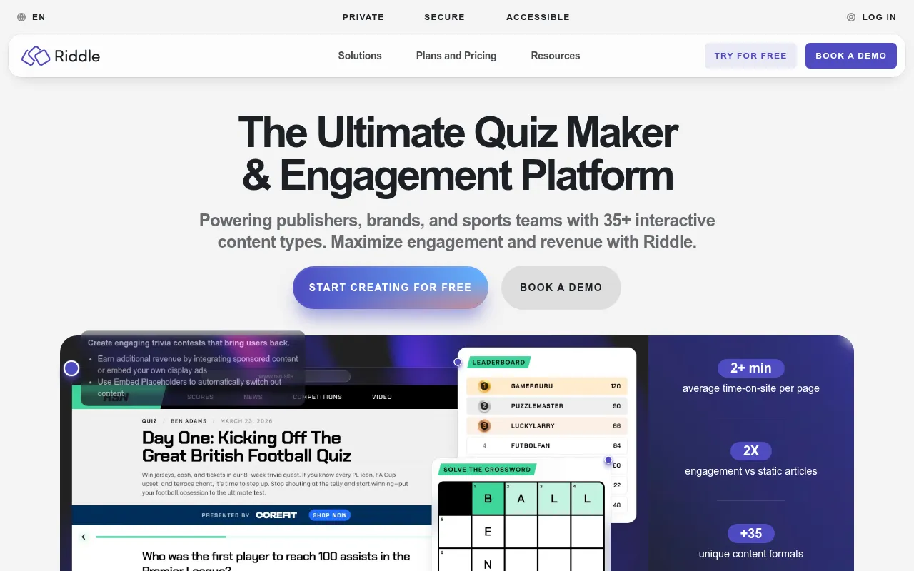 Riddle Quiz Maker software interface screenshot
