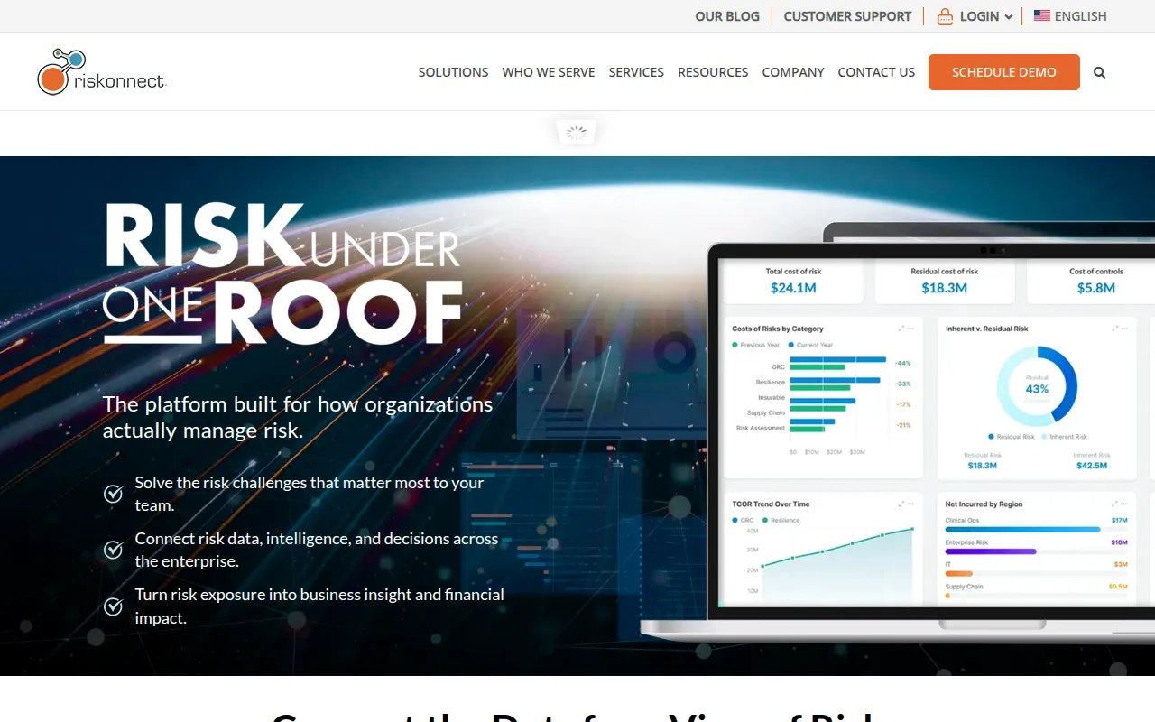 riskonnect business continuity and resilience software interface screenshot