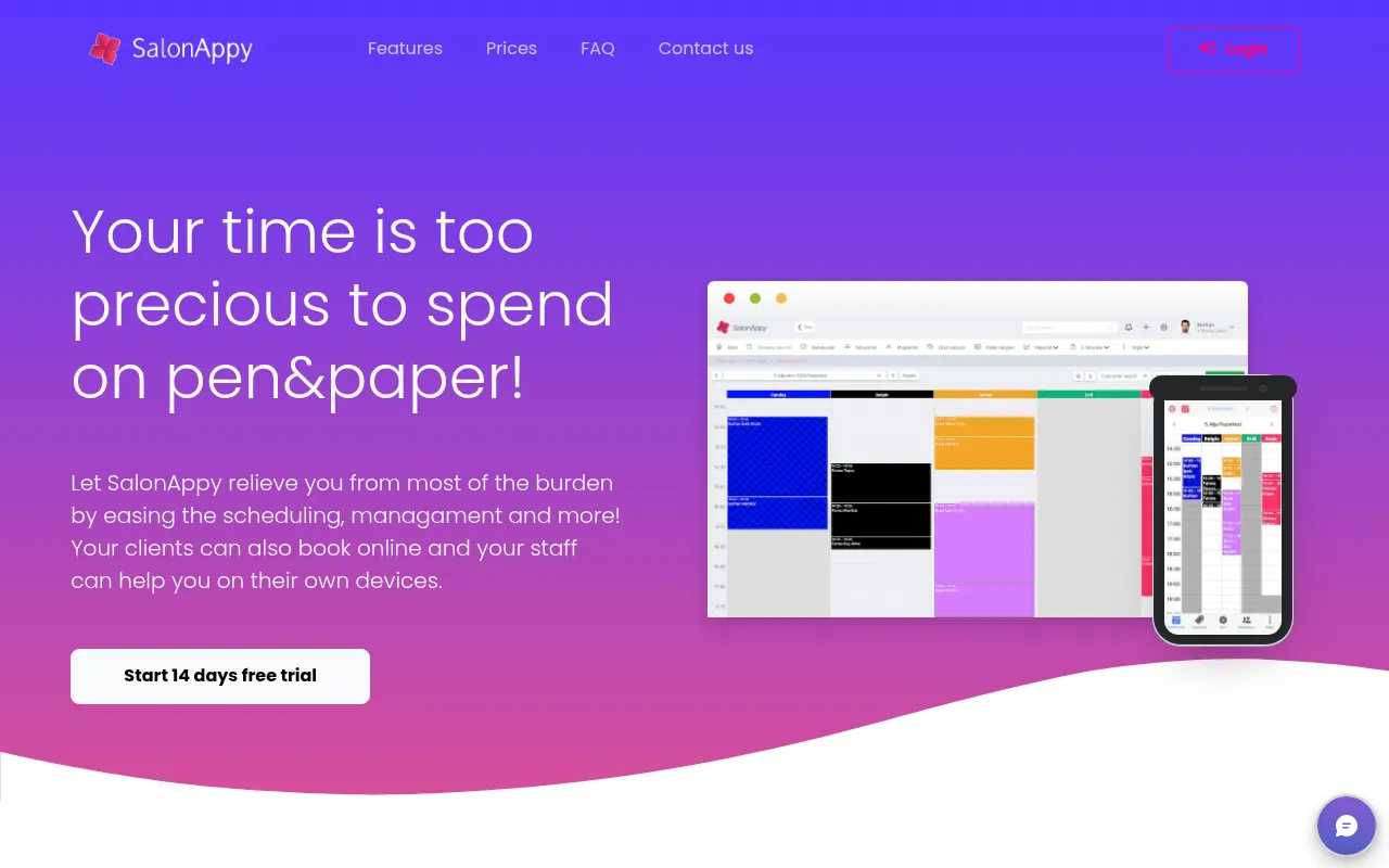 salonappy software interface screenshot