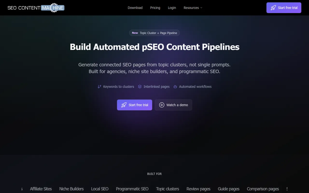 SEO Content Machine software interface screenshot