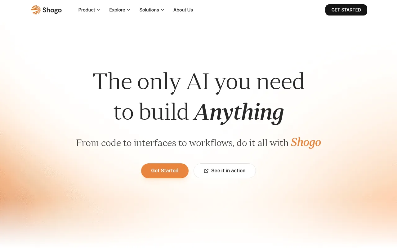 shogo software interface screenshot