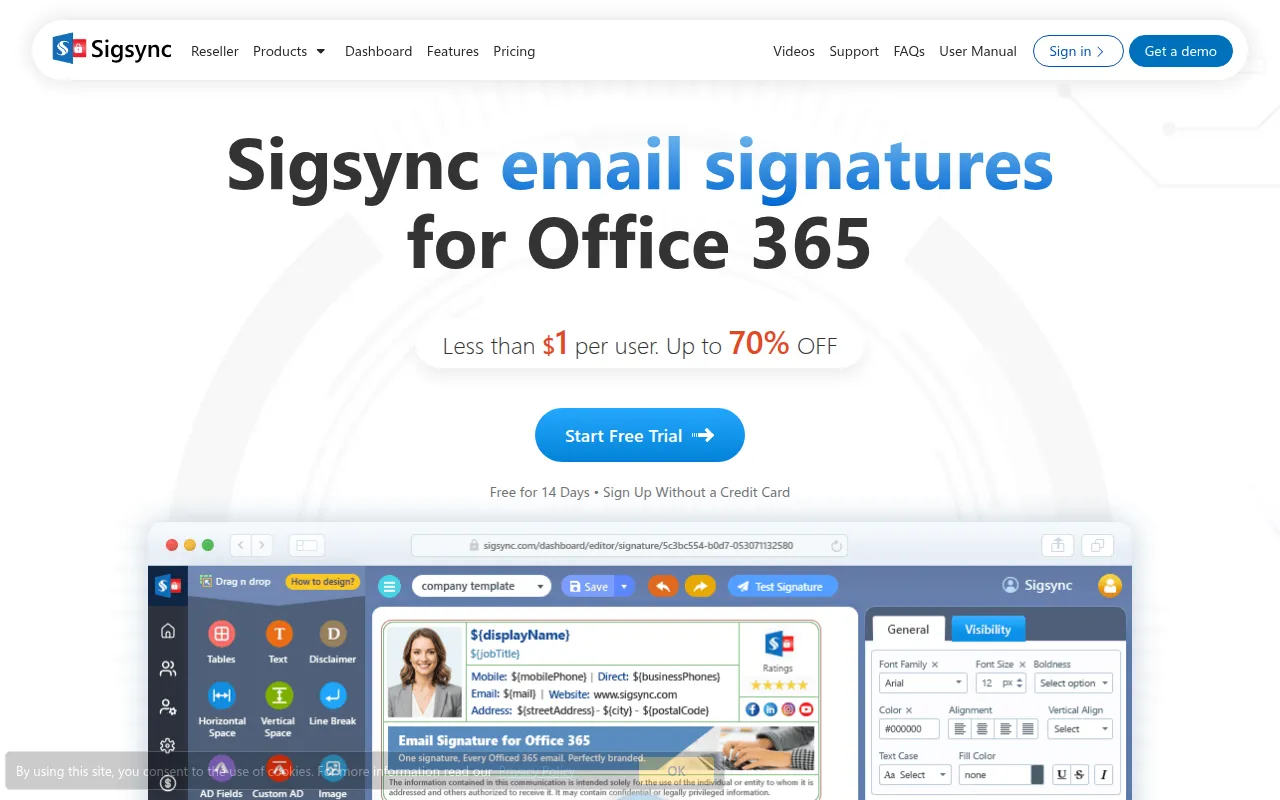 sigsync software interface screenshot
