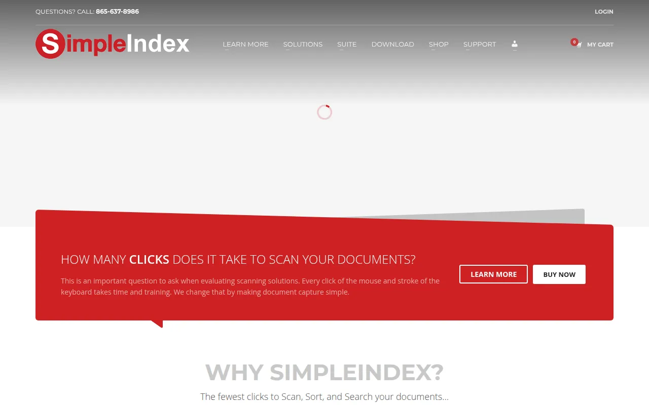 simpleindex software interface screenshot
