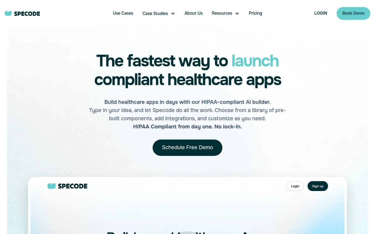 Specode software interface screenshot