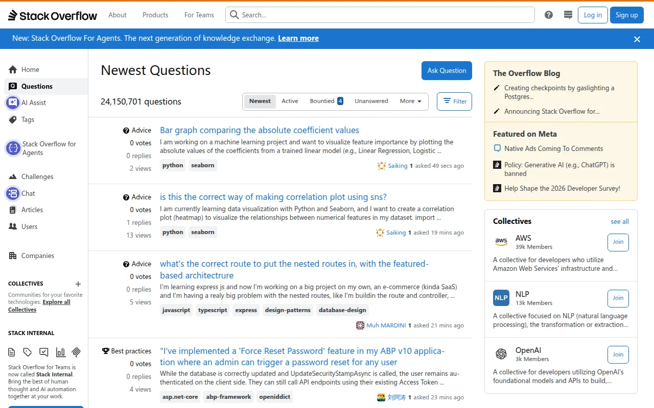 Stackoverflow software interface screenshot