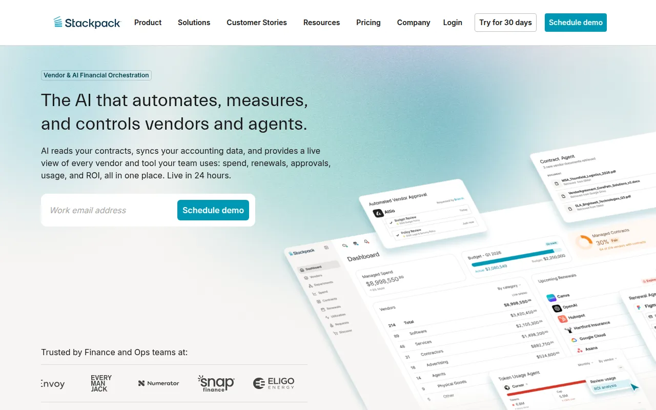 Stackpack software interface screenshot