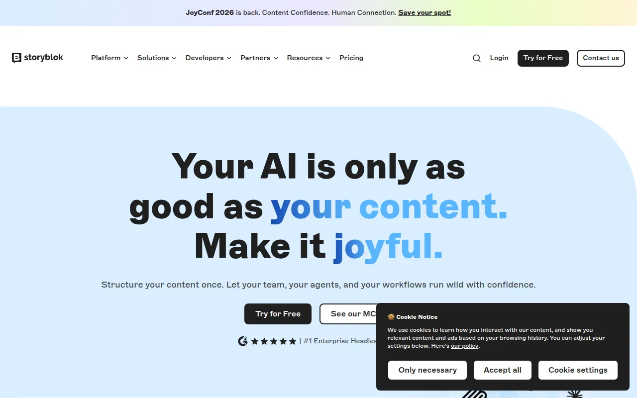 Storyblok software interface screenshot