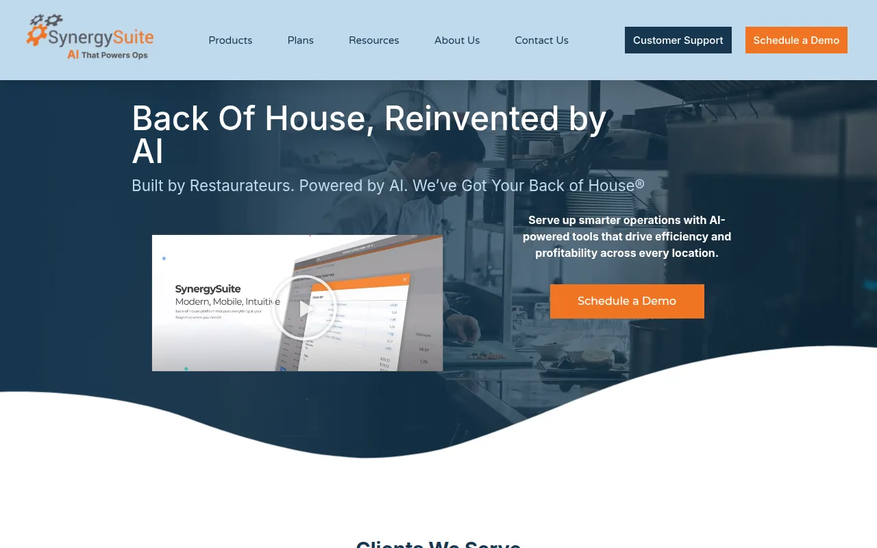 synergysuite restaurant management software software interface screenshot