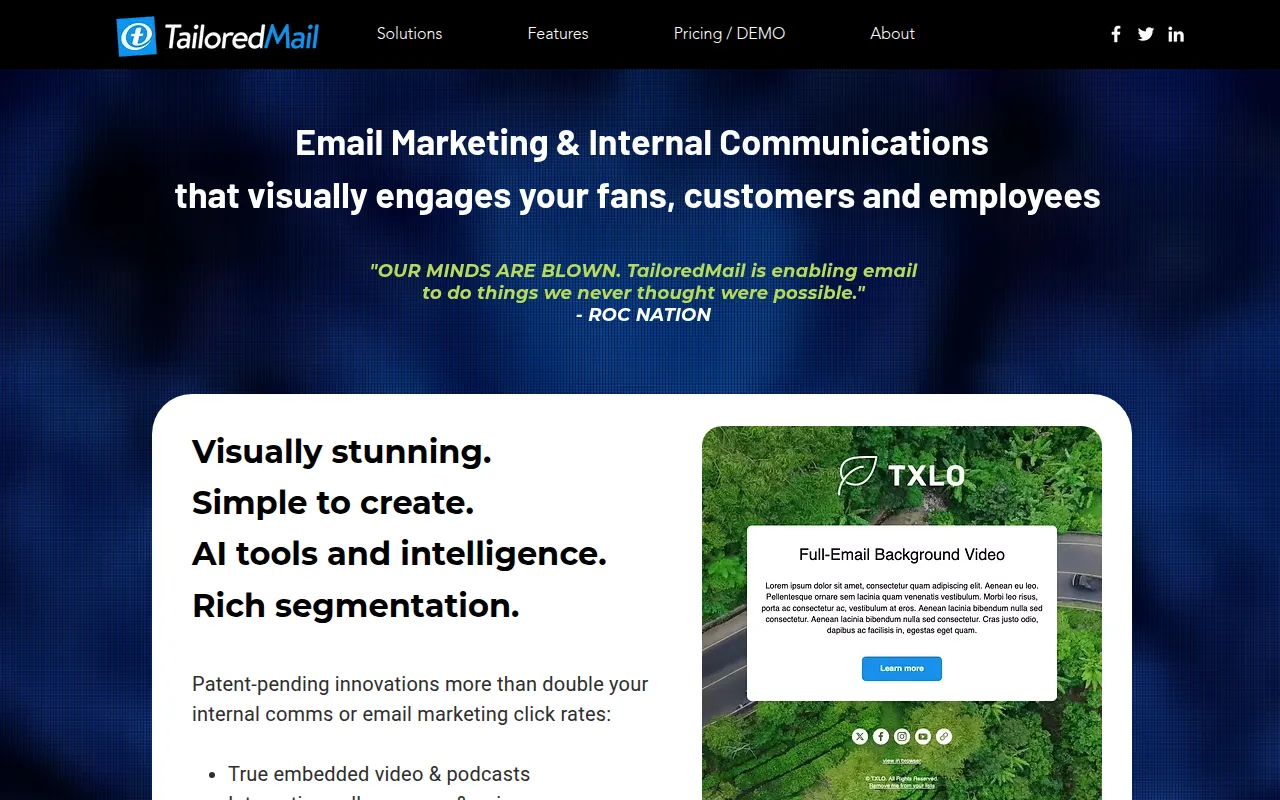 tailoredmail software interface screenshot