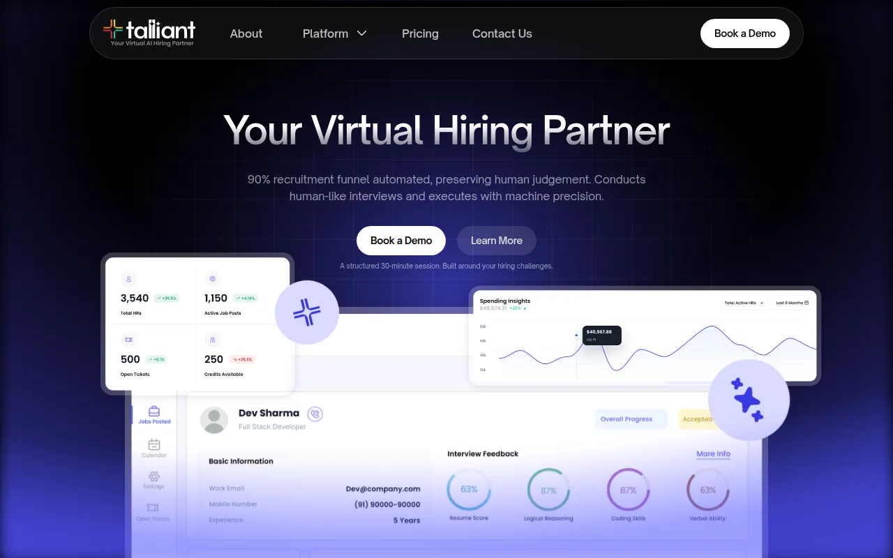 Talliant software interface screenshot