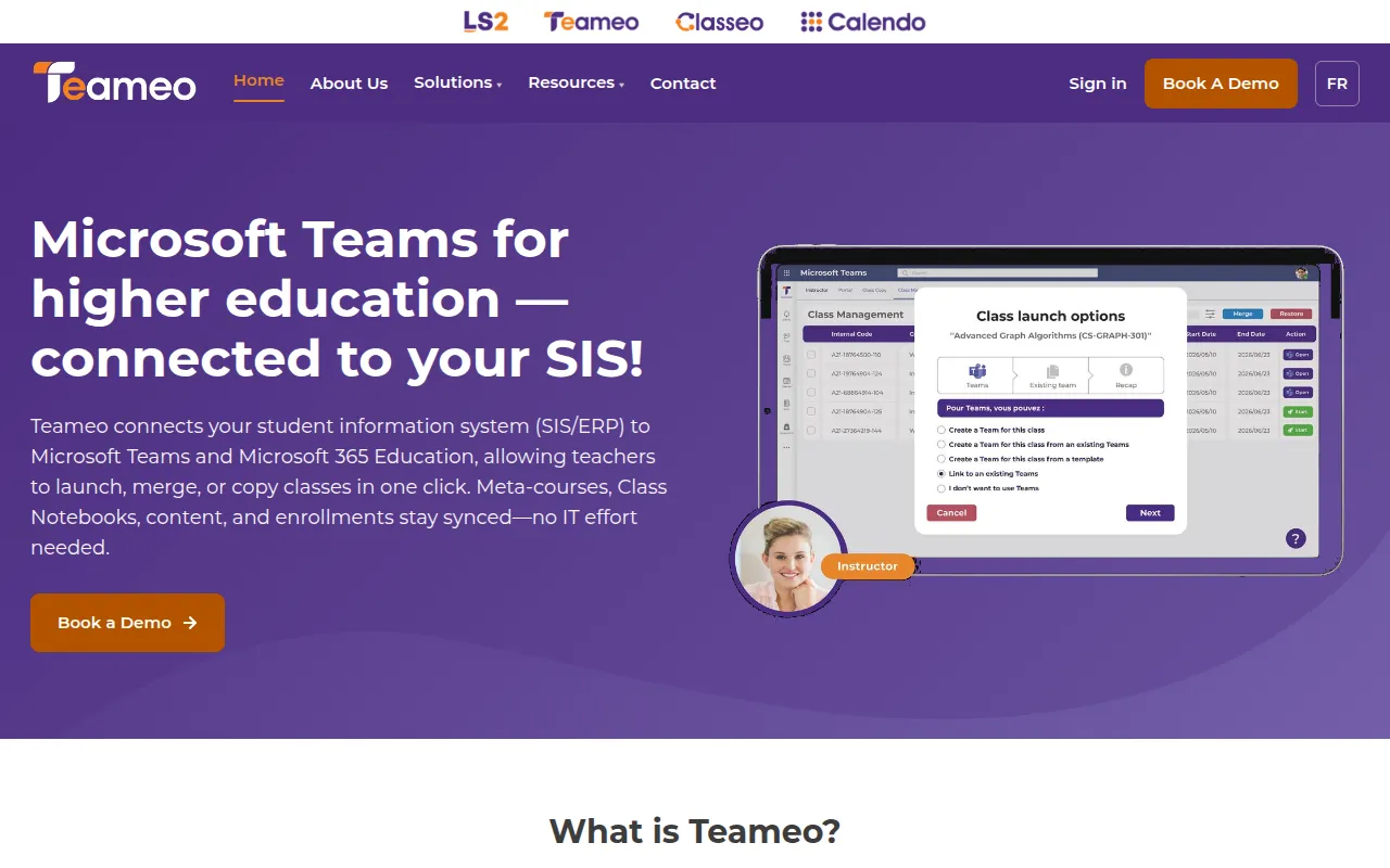 teameo software interface screenshot