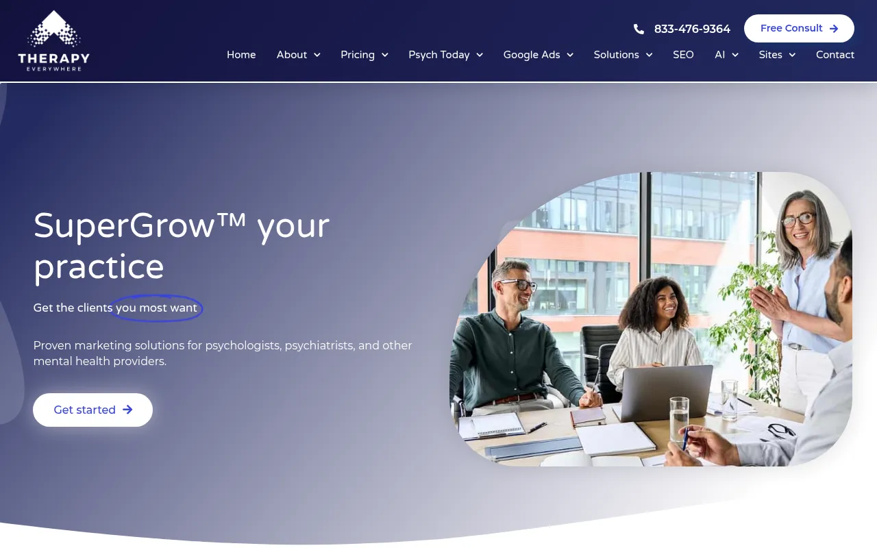 therapy everywhere software interface screenshot