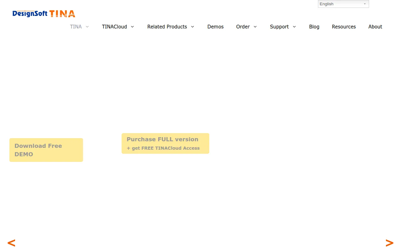 tina software interface screenshot