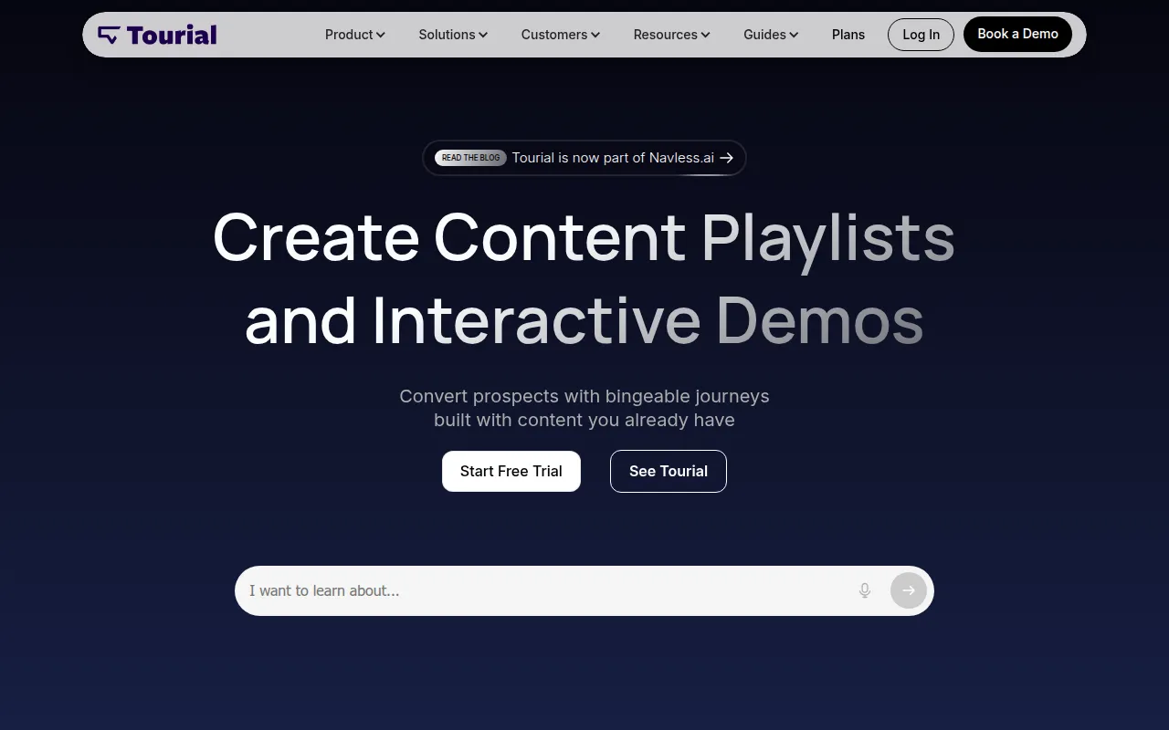 tourial software interface screenshot