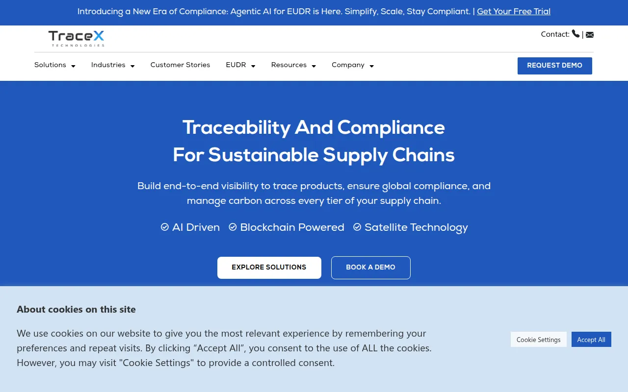 tracex tech software interface screenshot