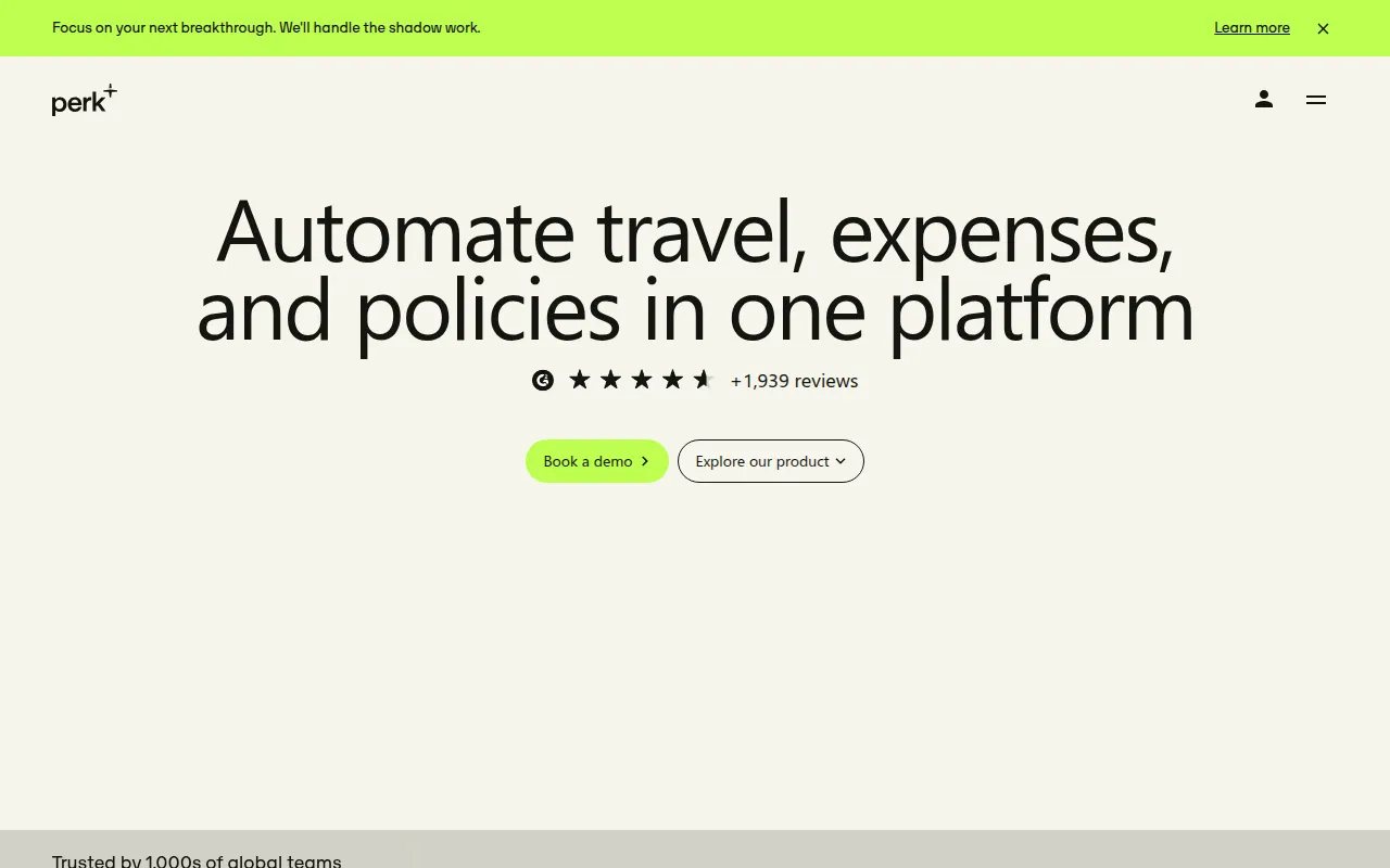 travelperk software interface screenshot