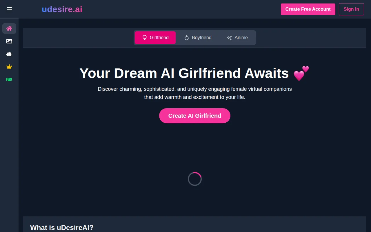 uDesireAI software interface screenshot