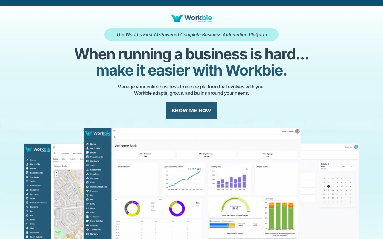 Workbie software interface screenshot