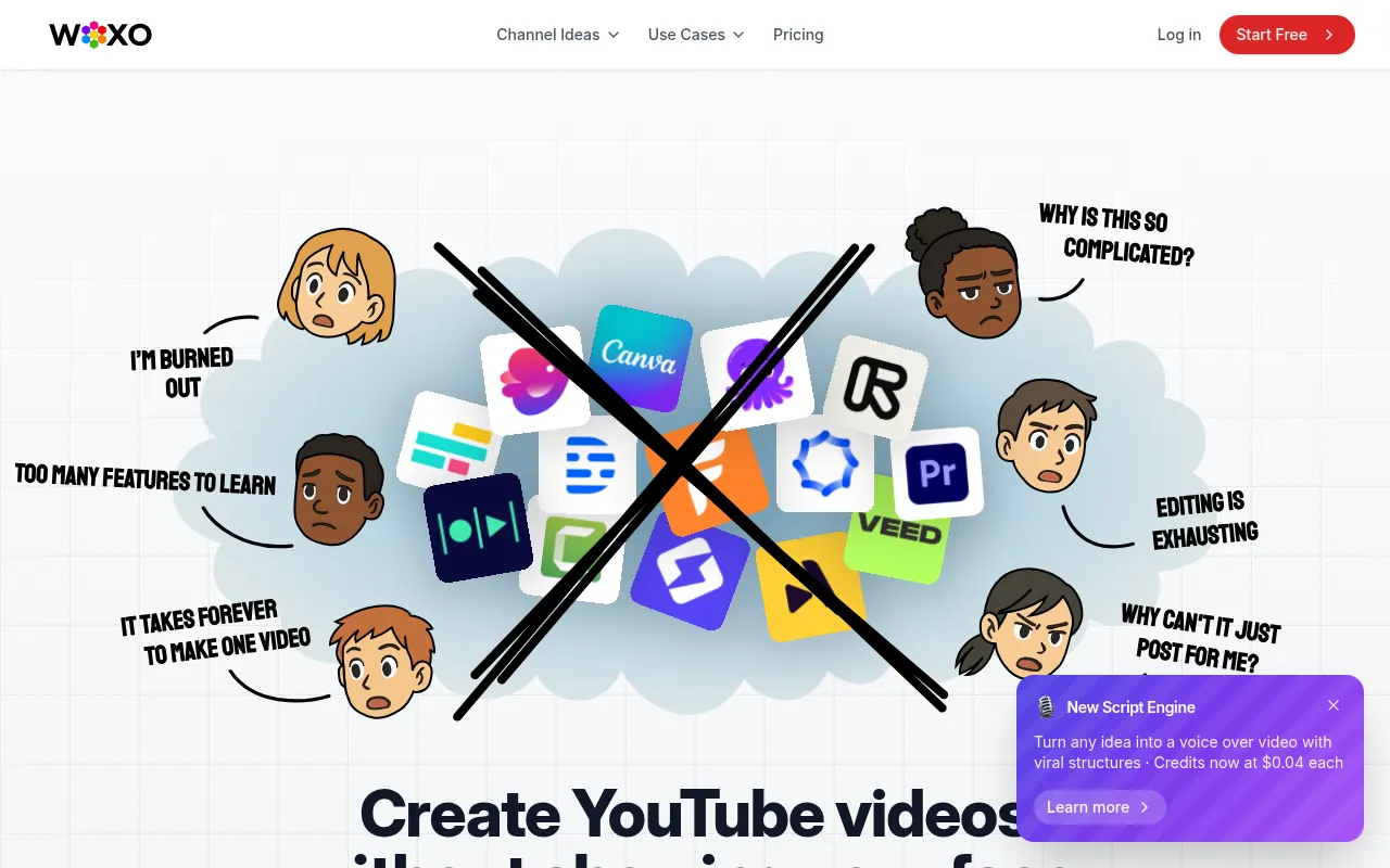 WOXO Idea to Videos software interface screenshot